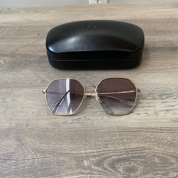 Coach Metal Hexagon Sunglasses - Picture 8 of 9